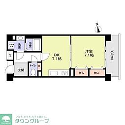 UR都市機構コーポレート武蔵境 1DKの間取図画像