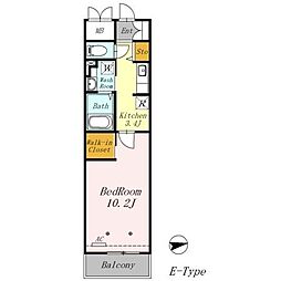 AZALETY上北沢 1SKの間取図画像
