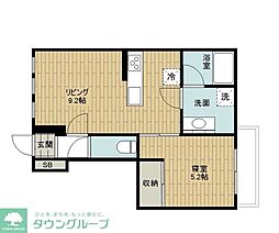 世田谷区八幡山3丁目アパート 1LDKの間取図画像