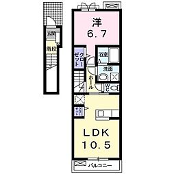 ゼファーコート 1LDKの間取図画像