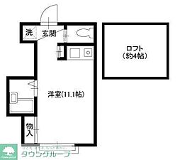 テンダーハイム ワンルームの間取図画像