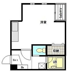 パルハウス上荻 ワンルームの間取図画像
