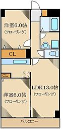 セントラルパレス 2LDKの間取図画像
