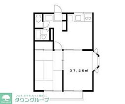 エステートピアグリーン西山A 2DKの間取図画像