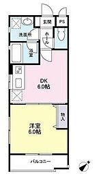プレミール松庵 1DKの間取図画像
