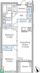 サクラガーデン武蔵小金井 2LDKの間取図画像