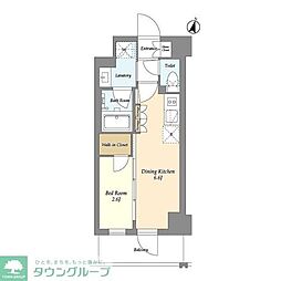 AIFLAT阿佐ヶ谷 1DKの間取図画像