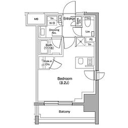 ザ・パークハビオ明大前 1Kの間取図画像