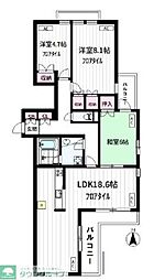 フィルハーモニア 3LDKの間取図画像