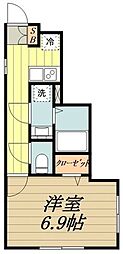 藤ハウス 1Kの間取図画像