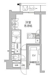 レジディア高円寺 ワンルームの間取図画像