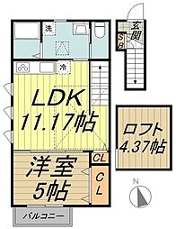 ルシエル久我山 1LDKの間取図画像
