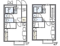 レオパレスリリオン 1階1Kの間取り