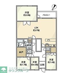 グリーンヴィレッジ宇津木台 1階4LDKの間取り