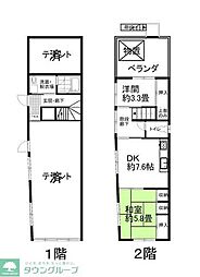 ＢＢハウス 2階2DKの間取り