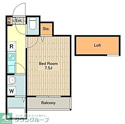 Stella八王子 3階1Kの間取り