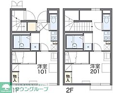 JR八高線 北八王子駅 徒歩12分の賃貸アパート 1階1Kの間取り