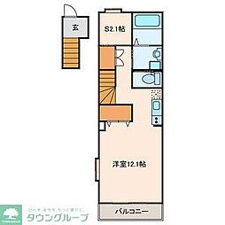 カーサビアンカ 2階1SKの間取り
