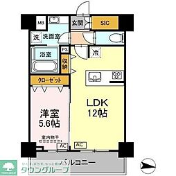 ラ・ベレッツァ　フェリオ 4階1LDKの間取り