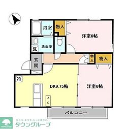 フェニックスＡ 2階2DKの間取り