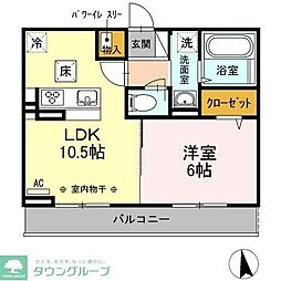 ルピナ 1階1LDKの間取り