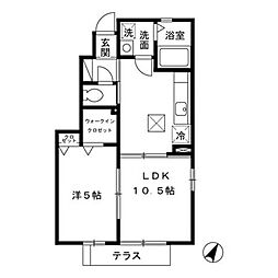 Ｎ・コート 1階1LDKの間取り