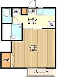 アークイノウエ 2階1Kの間取り