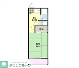 みずきハイツ 2階1Kの間取り