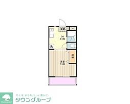 グランドール立川 5階1Kの間取り