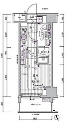 メインステージ立川VI 9階1Kの間取り
