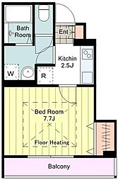リブリ・ＫＯＹＯ 1階1Kの間取り