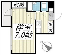 アプレシティ国分寺 2階1Kの間取り
