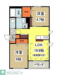 Maison d or 顕 1階2LDKの間取り