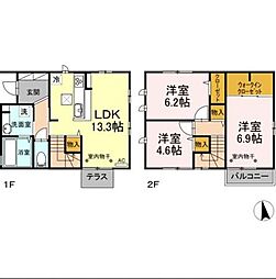 D-room宮沢町貸家 1階3LDKの間取り