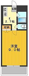 第3ハピネス 1階1Kの間取り