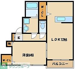 ル・シエロC 1LDKの間取図画像