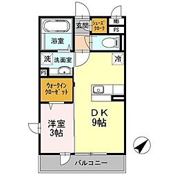 グレースコート 1LDKの間取図画像