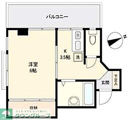 グリーンコーポ立川 1Kの間取図画像