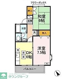 ストークコートN 2DKの間取図画像
