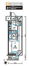 メインステージ立川 1Kの間取図画像