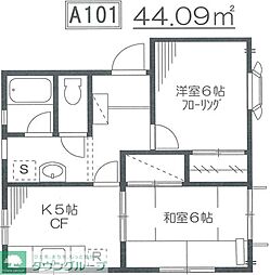 パークビレッジC 2DKの間取図画像