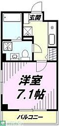 フォレント 1Kの間取図画像
