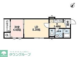 立川セイワレジデンスIII 1LDKの間取図画像