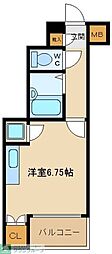 パレ・ホームズ一橋学園 ワンルームの間取図画像