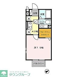 光ハイム 1Kの間取図画像