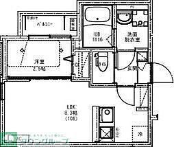 KEIAI RESIDENCE 北野 1LDKの間取図画像