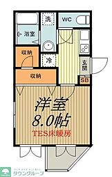 RESIDIAKOKUBUNJI 1Kの間取図画像