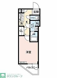 MAXIV CROS府中 1Kの間取図画像