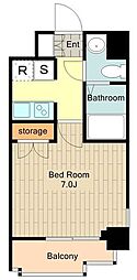 ベルファース立川 1Kの間取図画像