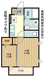 Wisteria 2Kの間取図画像